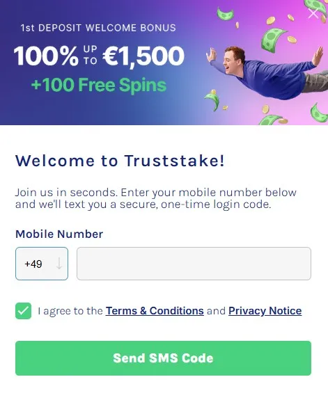 TrustStake Casino Registration